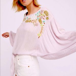 Free people embroidered and beaded blouse